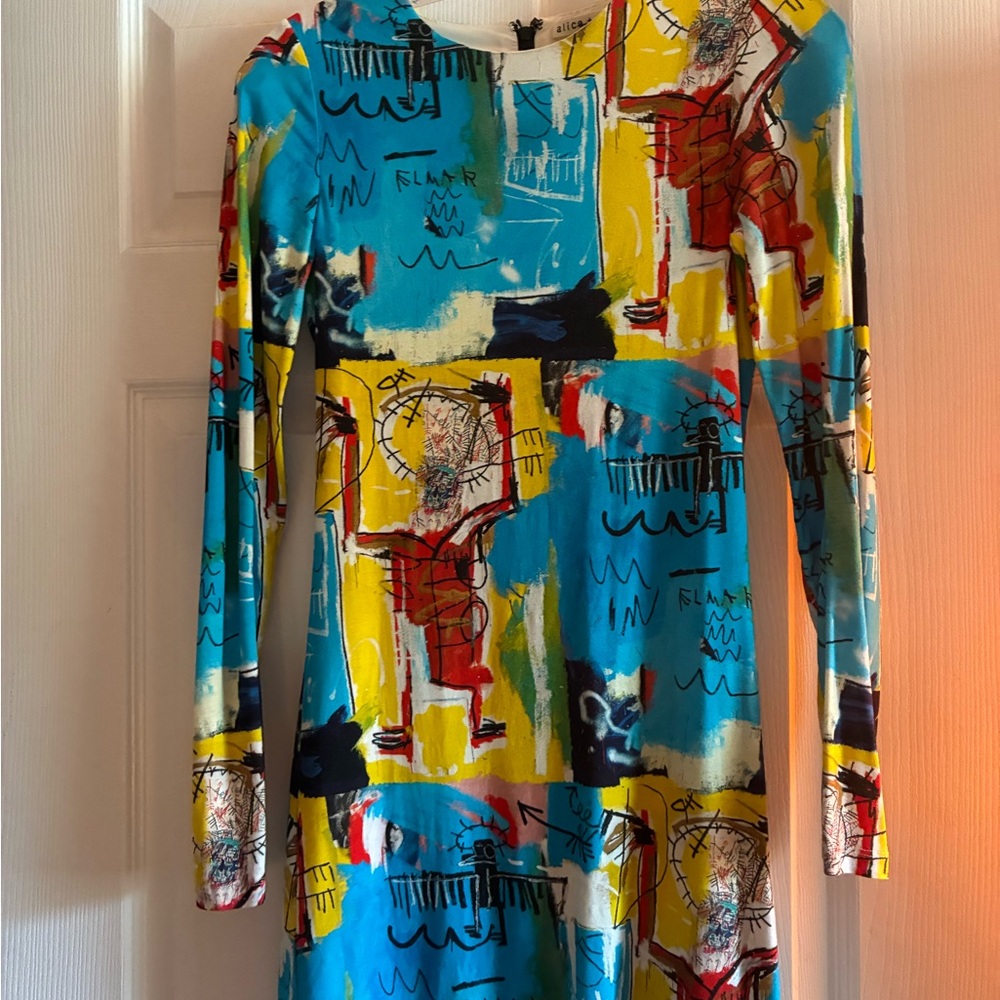 Alice + Olivia Multicolor Abstract Long Sleeve Dress